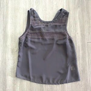 Intricate Boho Lace Tank Top in Grey